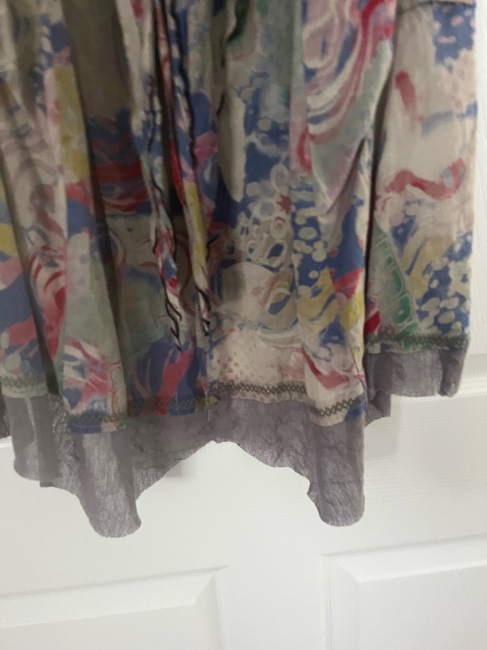 Rare Animale Blue, Beige, Grey Watercolor Dress - Picture 5 of 9
